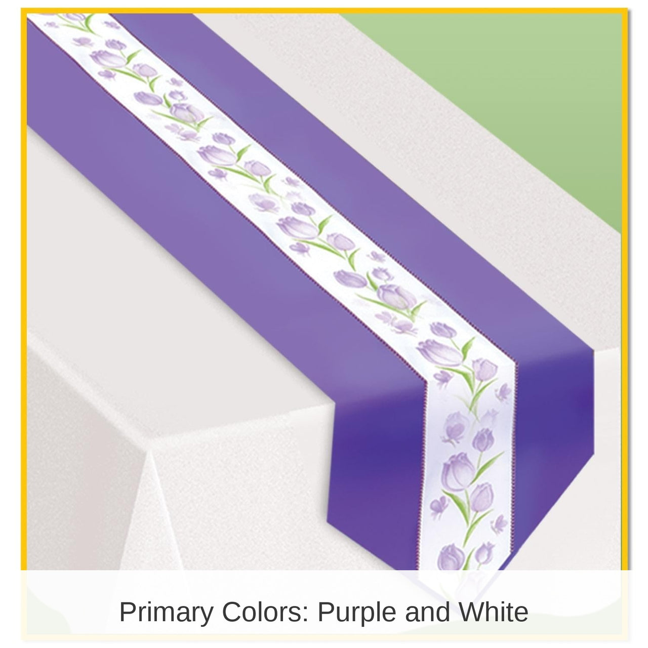6 Pack Bulk Spring Tulips Fabric Party Table Runner