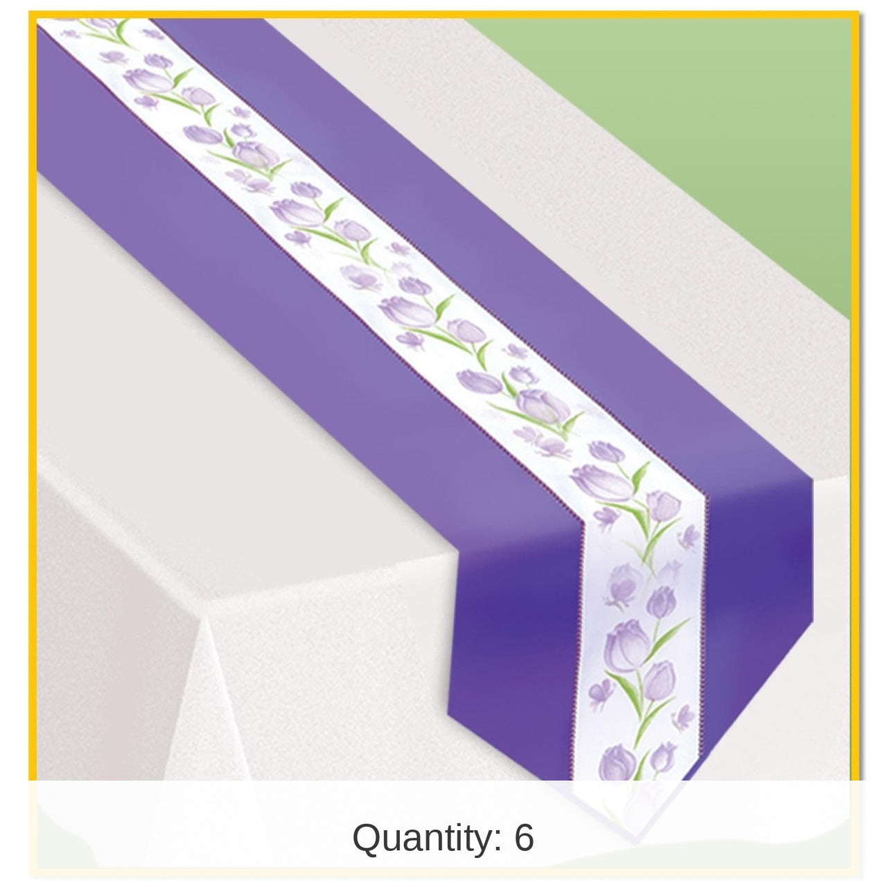 6 Pack Bulk Spring Tulips Fabric Party Table Runner