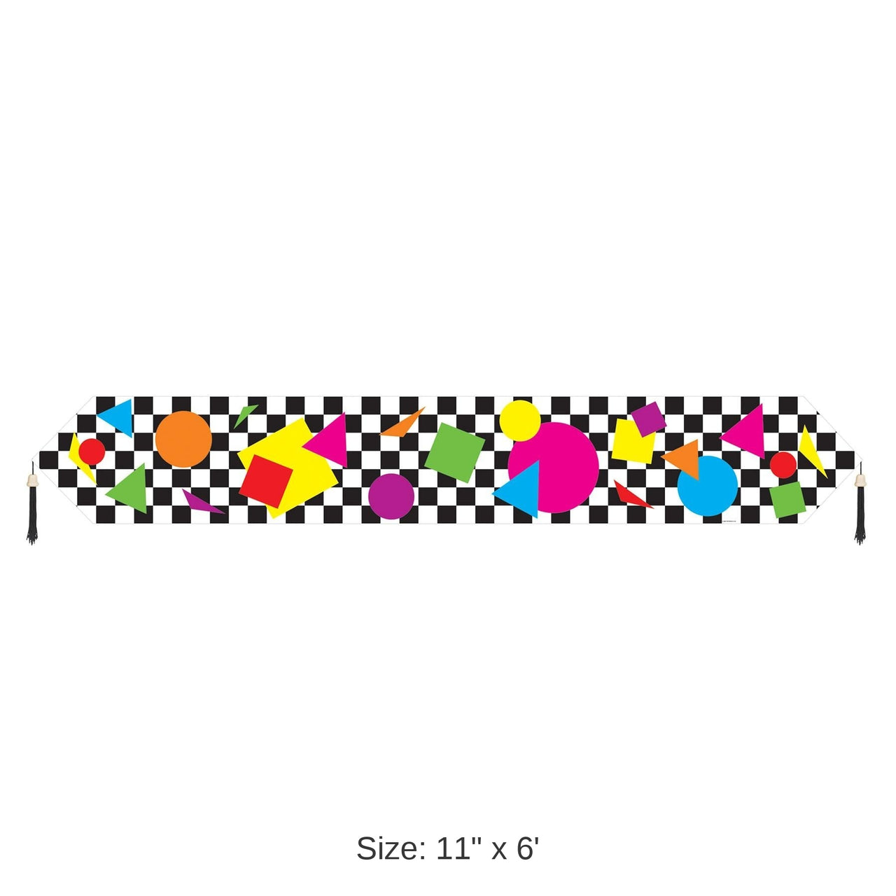12 Pack Bulk Printed Party Shapes Paper Party Table Runner