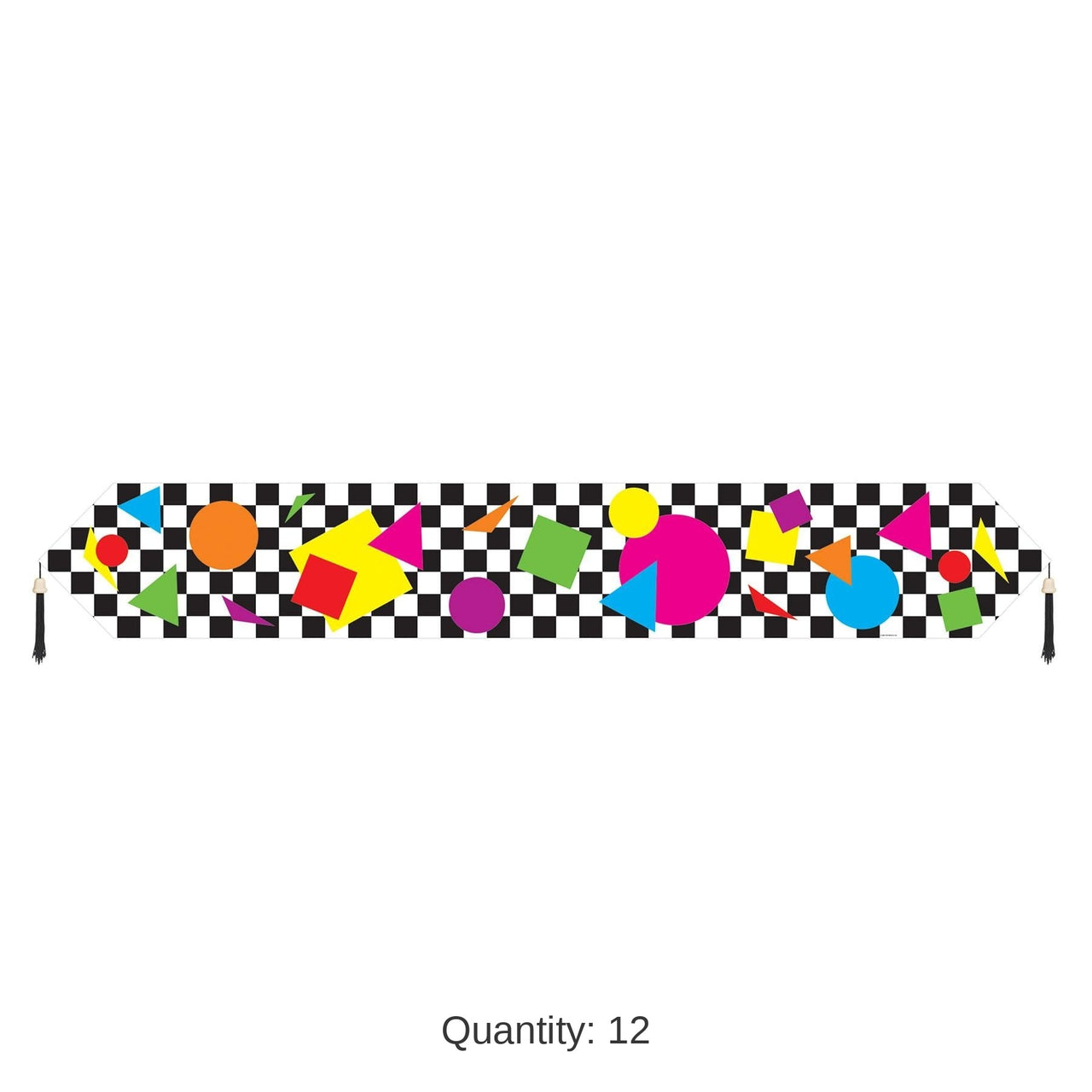 12 Pack Bulk Printed Party Shapes Paper Party Table Runner