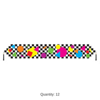 12 Pack Bulk Printed Party Shapes Paper Party Table Runner