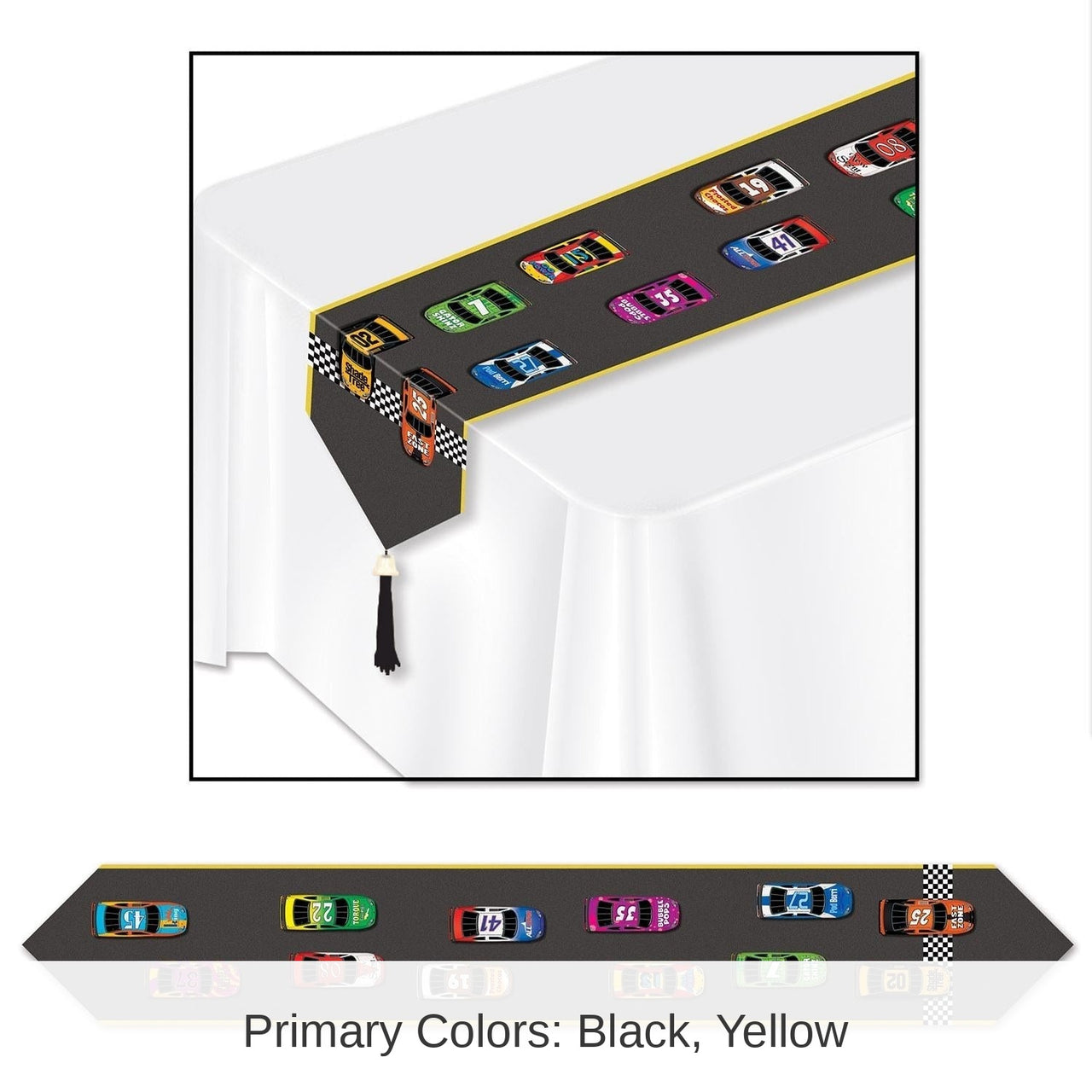 12 Pack Bulk Printed Racing Paper Party Table Runner