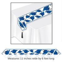 12 Pack Bulk Printed Grad Cap Graduation Party Paper Table Runner - blue