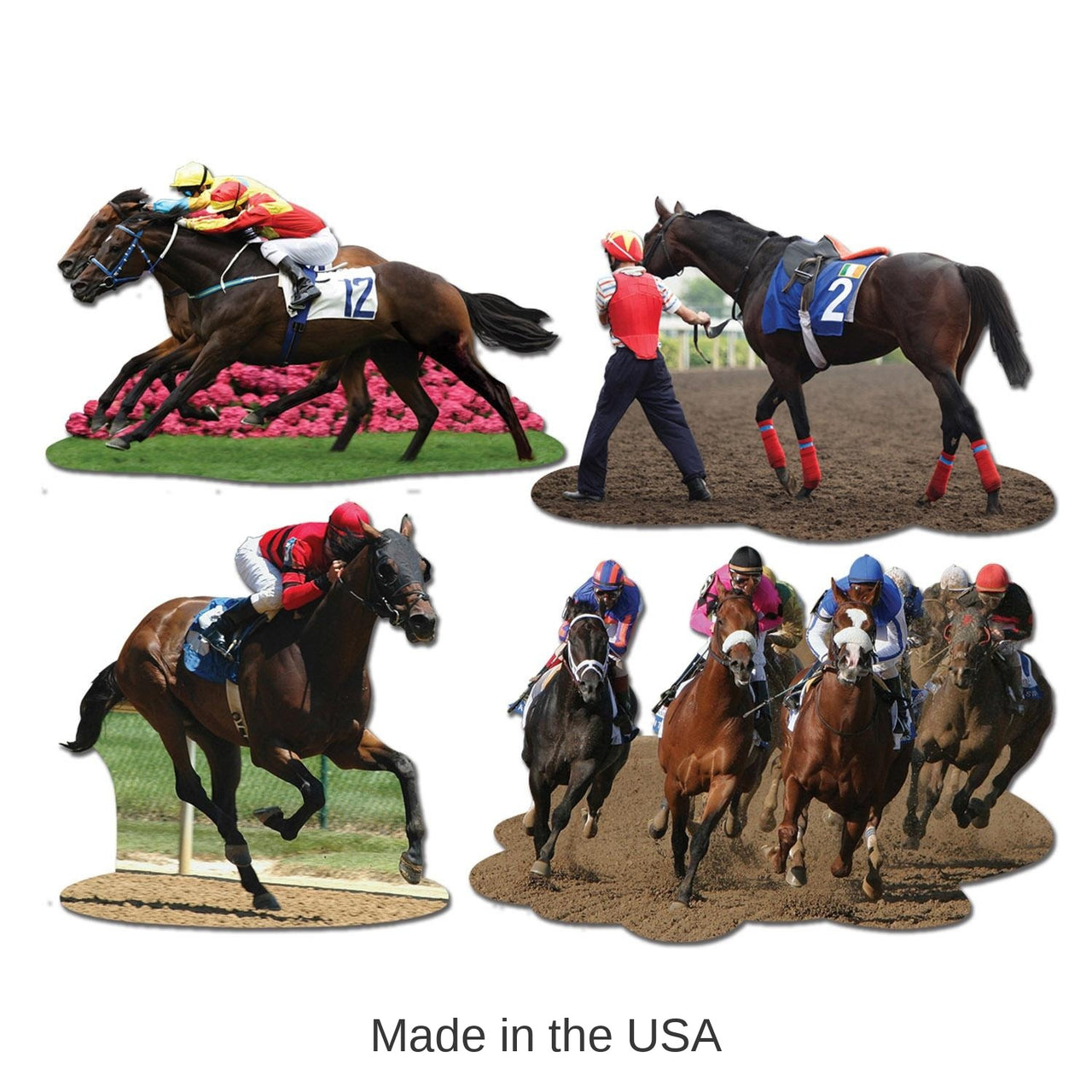 48 Pack Bulk Horse Racing Party Cutouts