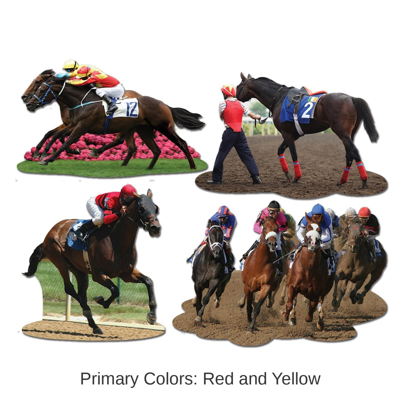 48 Pack Bulk Horse Racing Party Cutouts