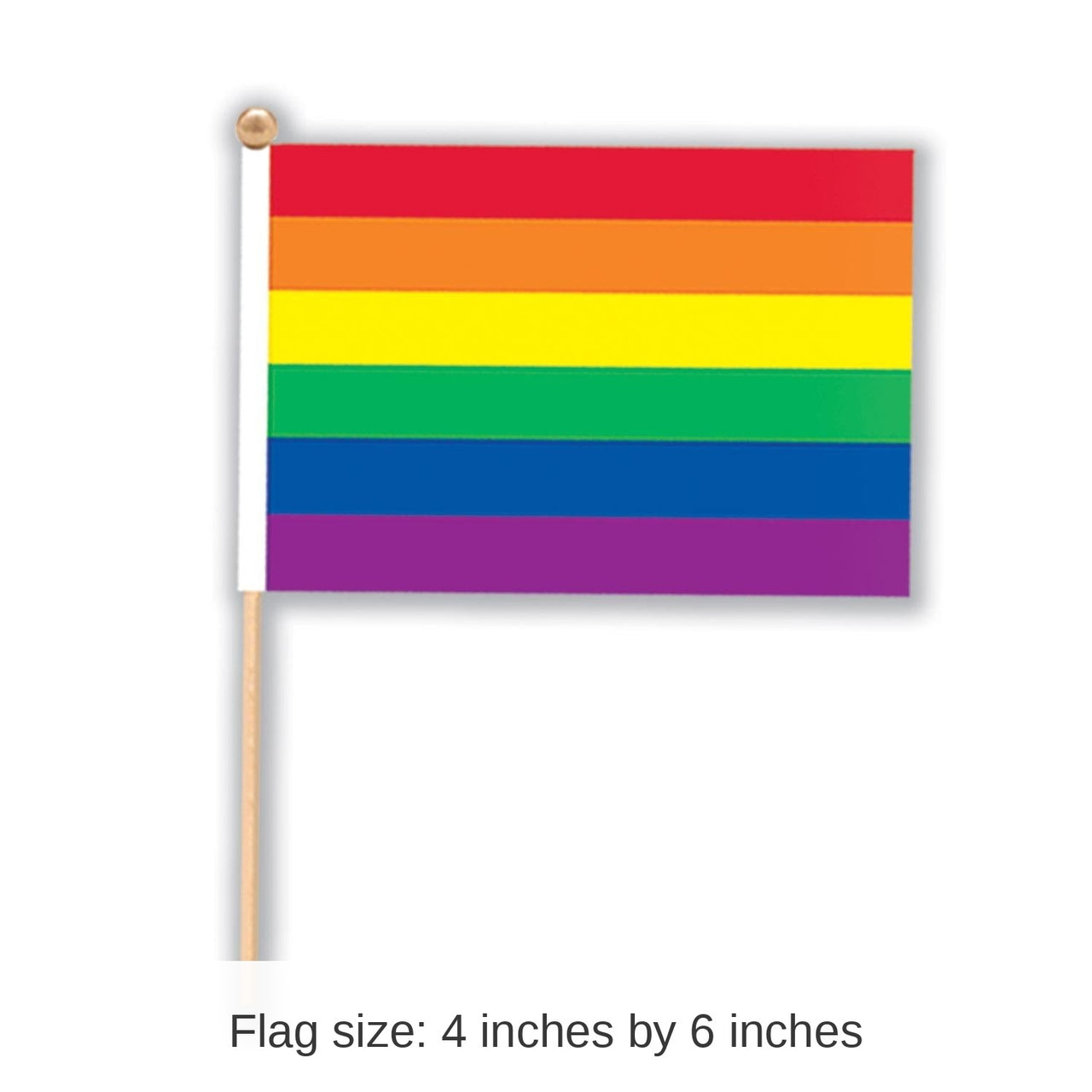 12 Pack Bulk 6 Inch- Rainbow Party Flag - Fabric