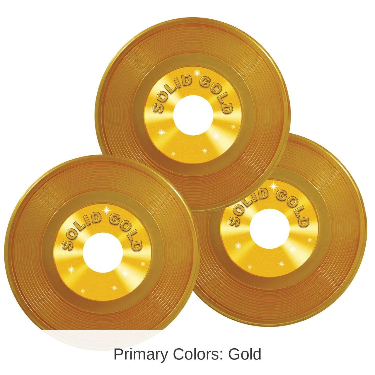 36 Piece Bulk Gold Plastic Records Party Decoration