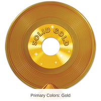 12 Pack Bulk Gold Plastic Record Party Centerpiece