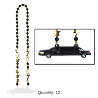 12 Pack Bulk Party Bead Necklaces with Limo Medallion