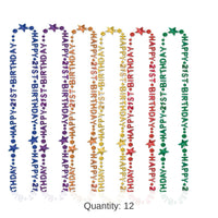 12 Pack Bulk 21st Birthday Party Bead Necklaces