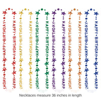 12 Pack Bulk Happy Birthday Bead Necklaces
