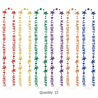 12 Pack Bulk Happy Birthday Bead Necklaces