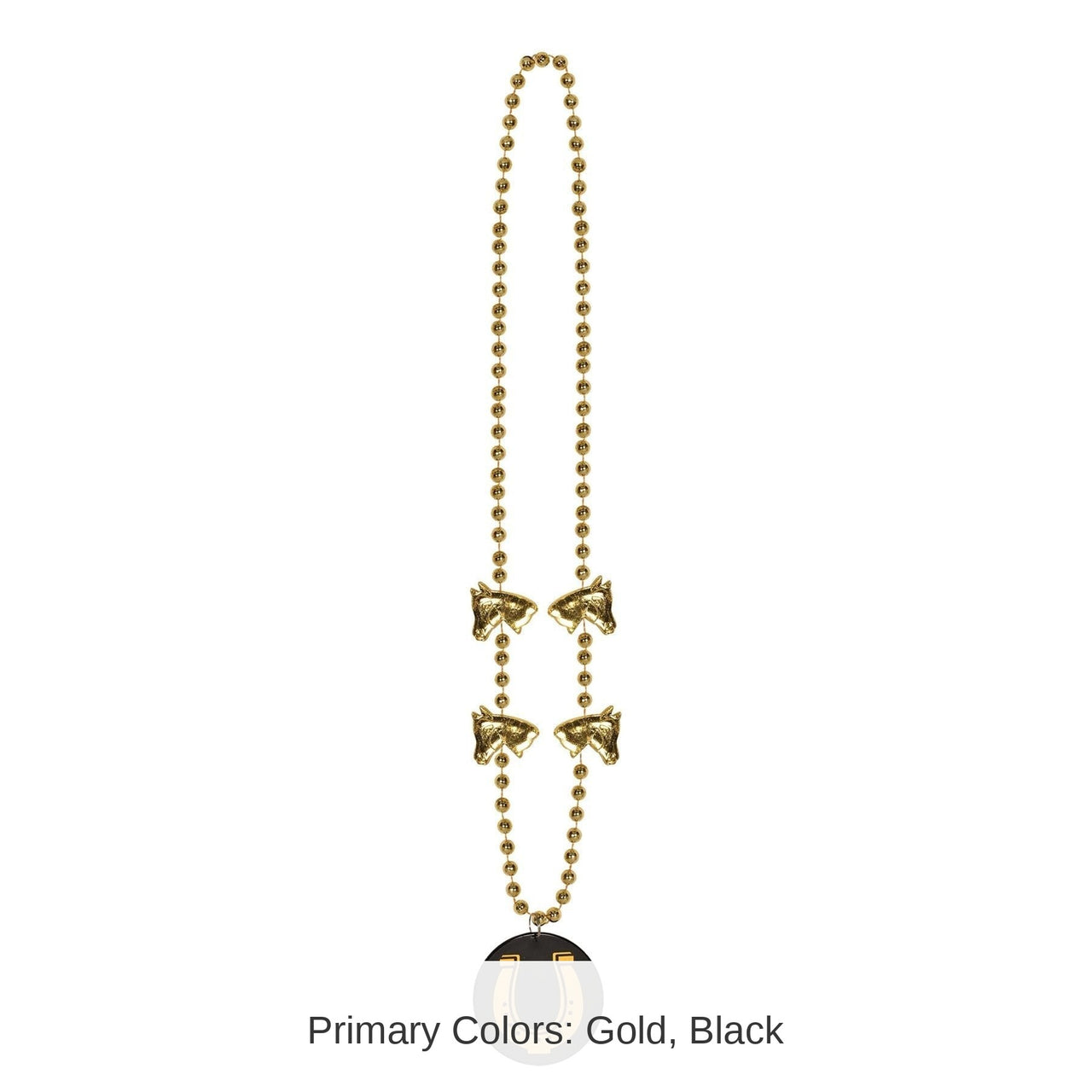 12 Pack Bulk Party Bead Necklaces with Horseshoe Medallion