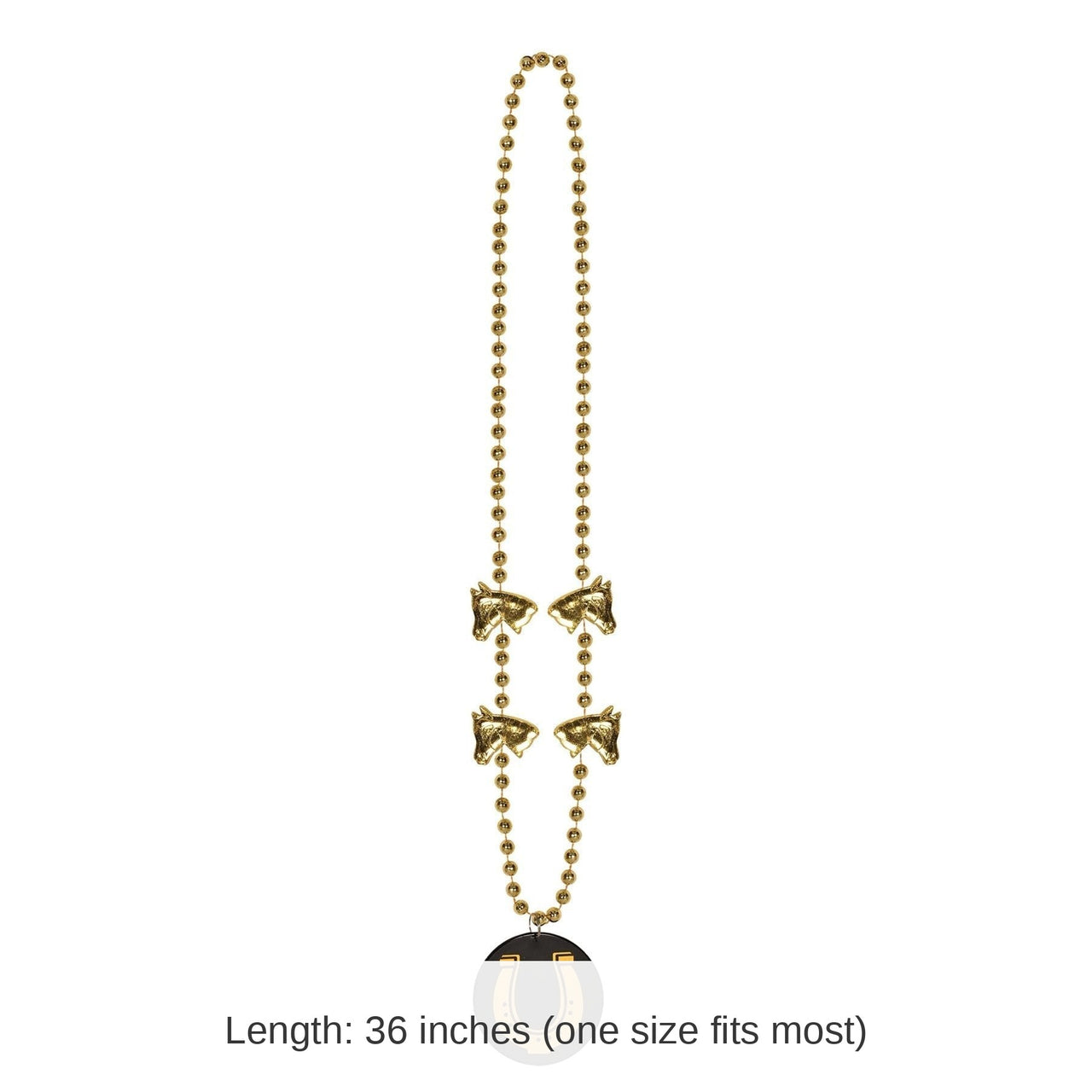12 Pack Bulk Party Bead Necklaces with Horseshoe Medallion
