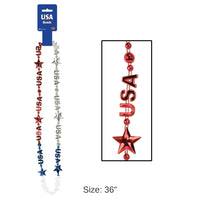 12 Pack Bulk USA Party Bead Necklaces