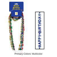48 Pack Bulk Happy Birthday Bead Necklaces