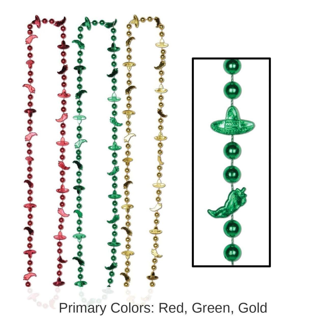 72 Pack Bulk Fiesta Bead Necklaces - Asst colors