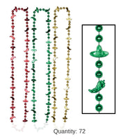 72 Pack Bulk Fiesta Bead Necklaces - Asst colors