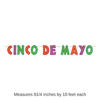 12 Pack Bulk Fiesta Glittered Cinco De Mayo Streamer