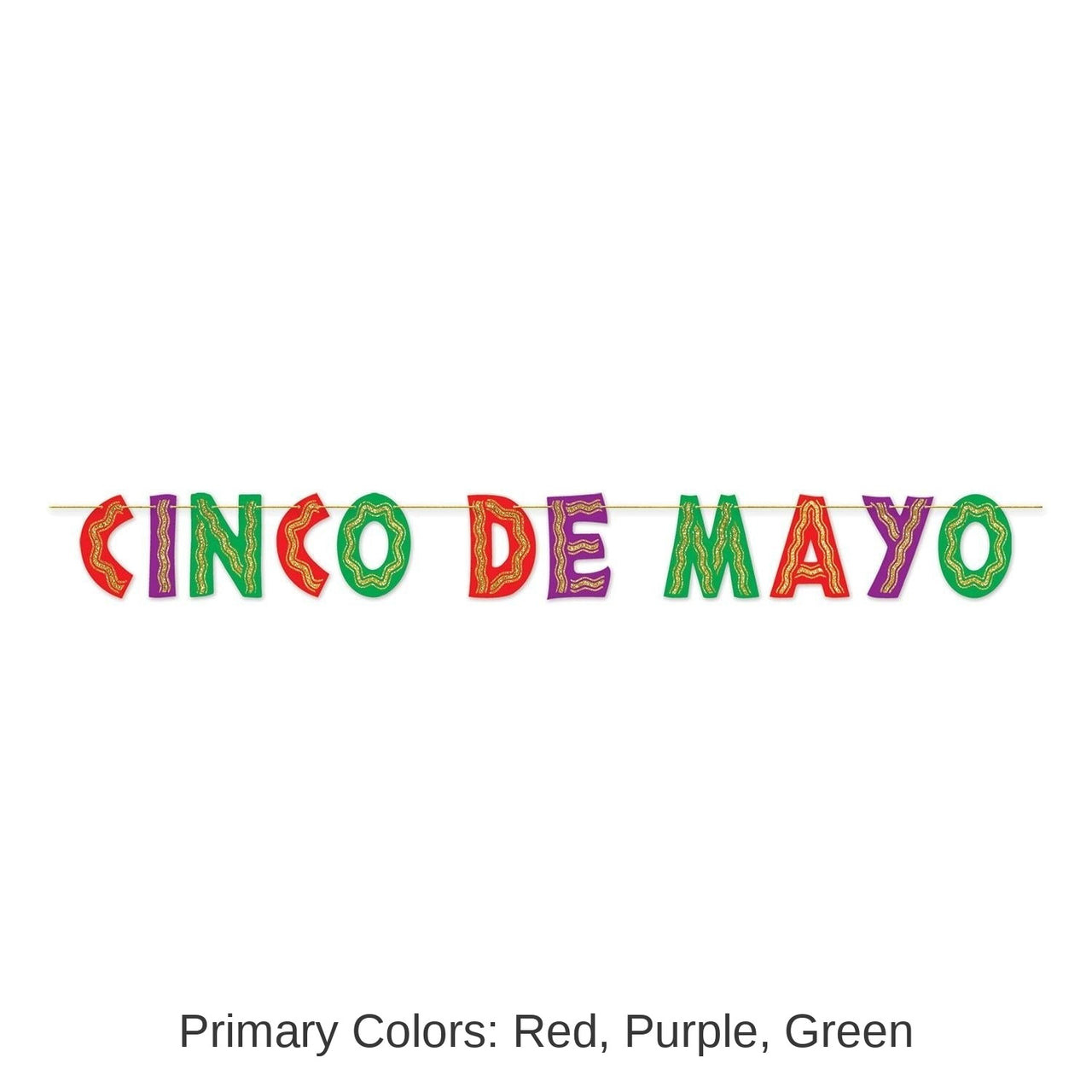 12 Pack Bulk Fiesta Glittered Cinco De Mayo Streamer