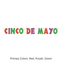 12 Pack Bulk Fiesta Glittered Cinco De Mayo Streamer