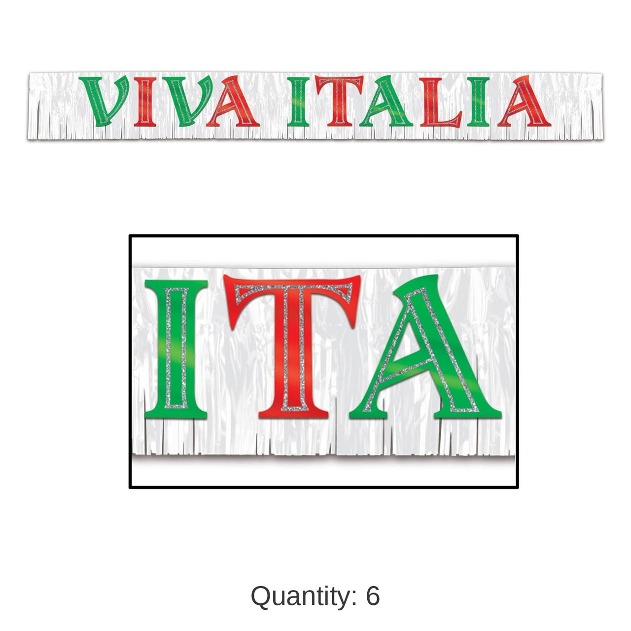 6 Pack Bulk Metallic Viva Italia Party Banner