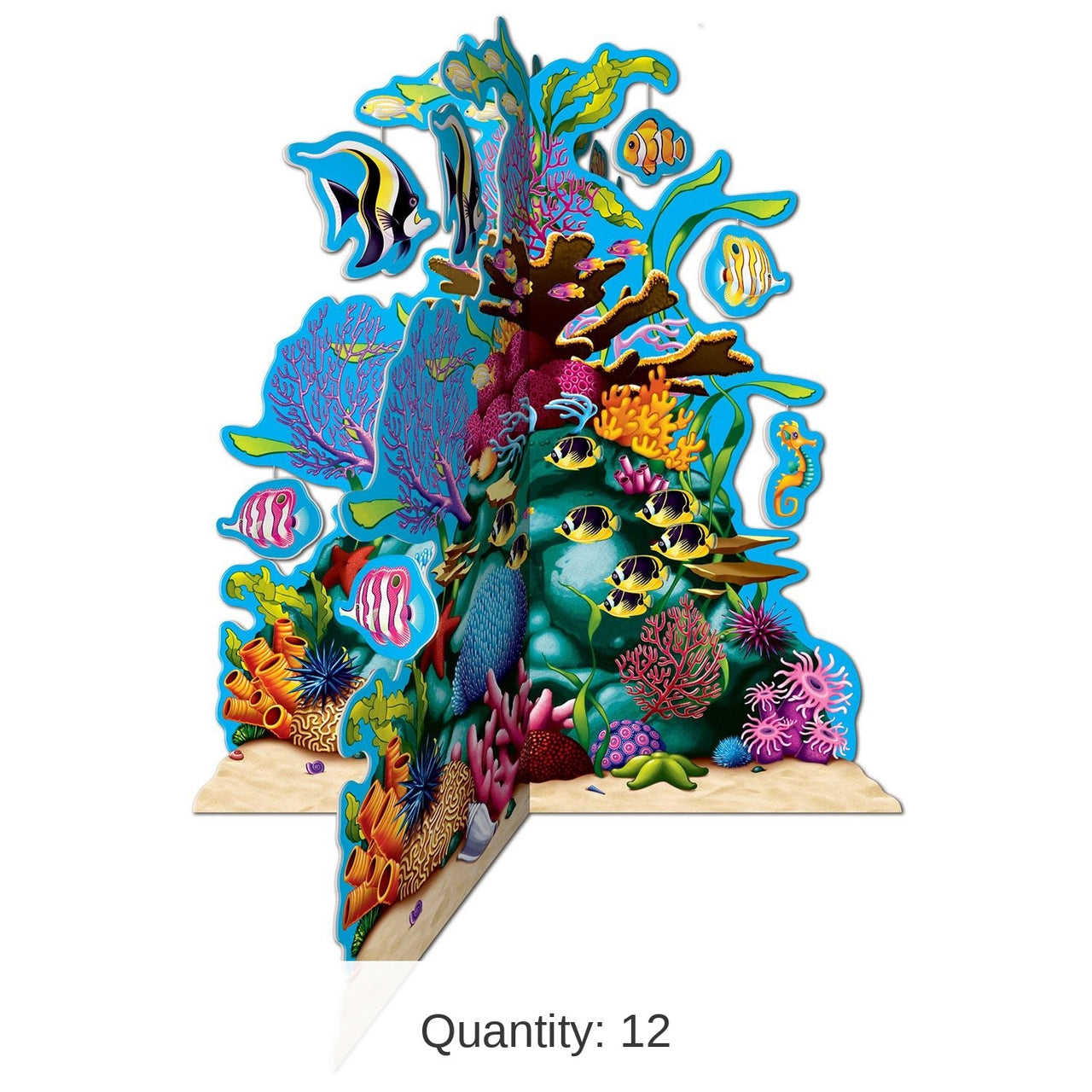 12 Pack Bulk Luau Party 3-D Coral Reef Centerpiece