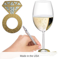 288 Pack Bulk Bachelorette Party Diamond Ring Wine Glass Markers