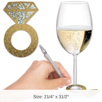 288 Pack Bulk Bachelorette Party Diamond Ring Wine Glass Markers