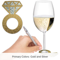 288 Pack Bulk Bachelorette Party Diamond Ring Wine Glass Markers