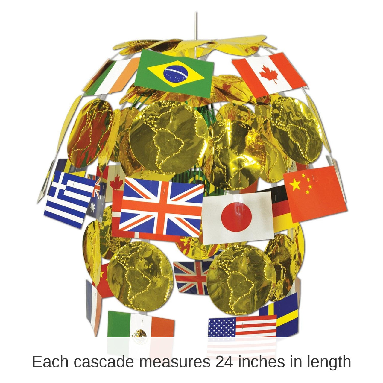 12 Pack Bulk International Flag Party Cascade