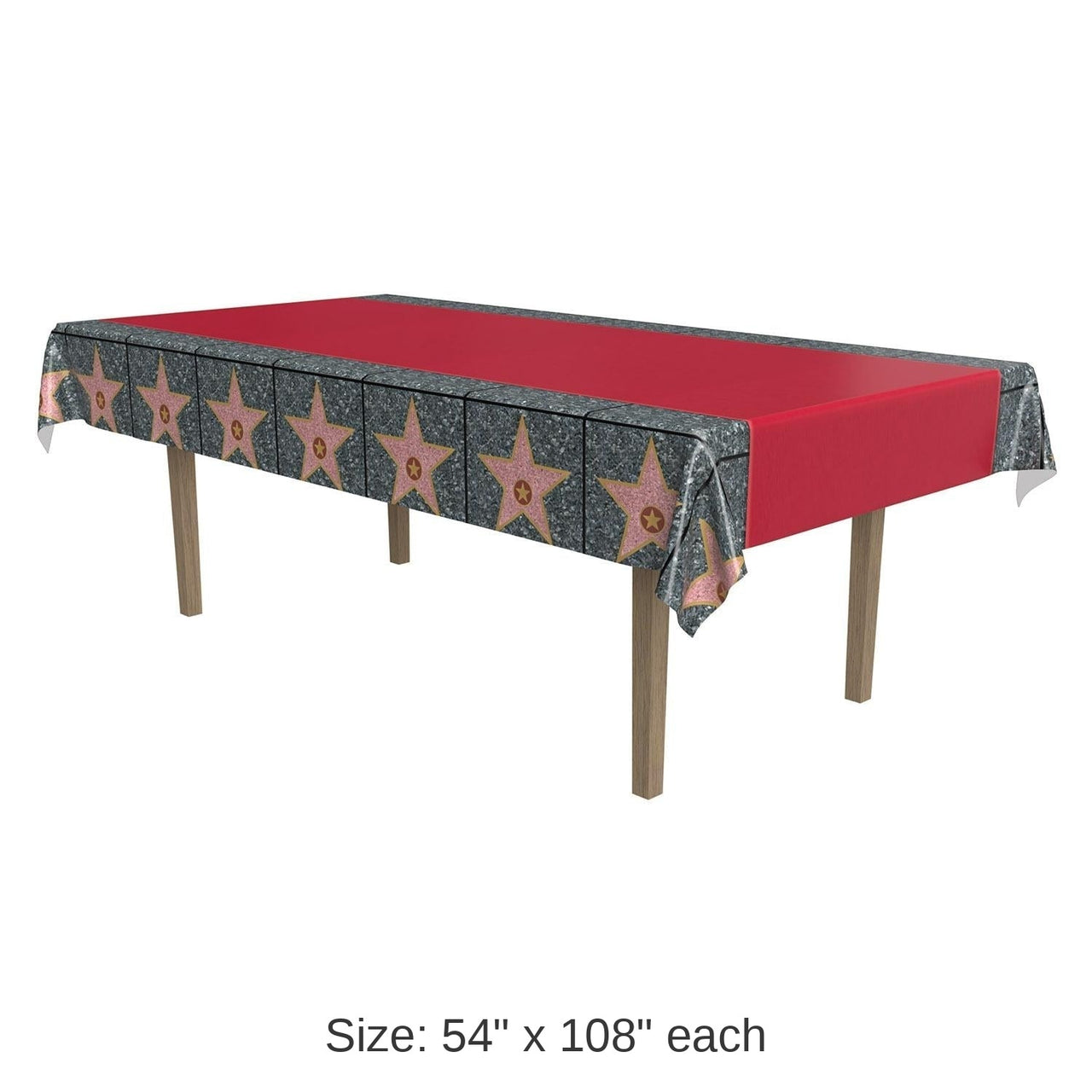 12 Pack Bulk Red Carpet Star Party Tablecover