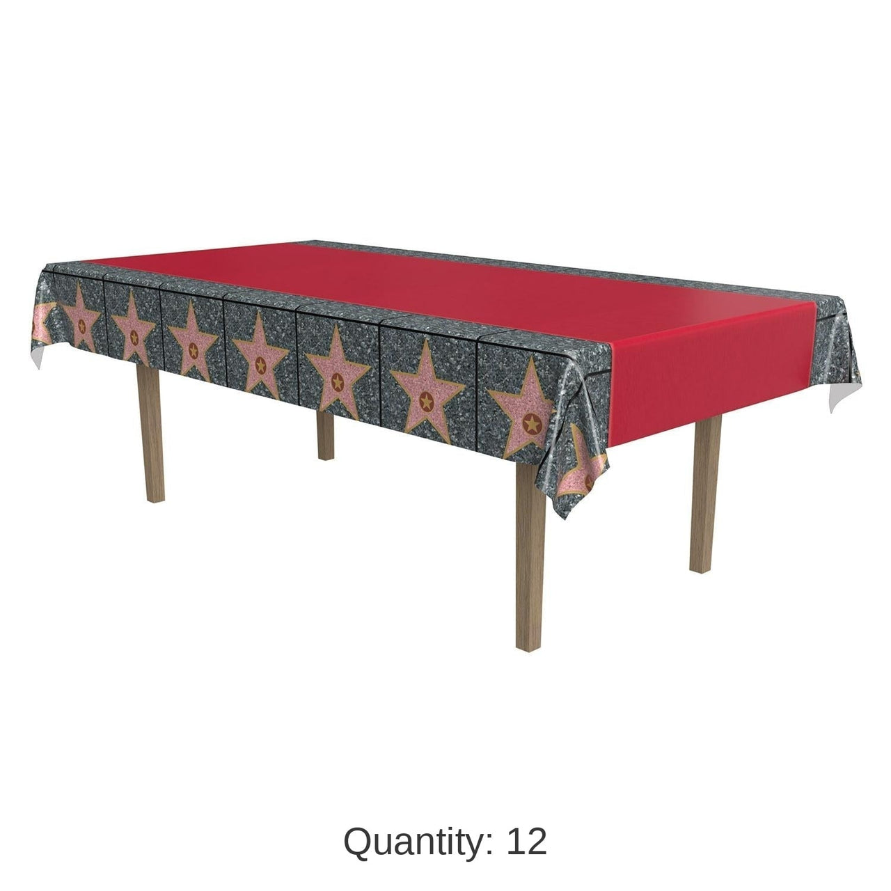 12 Pack Bulk Red Carpet Star Party Tablecover