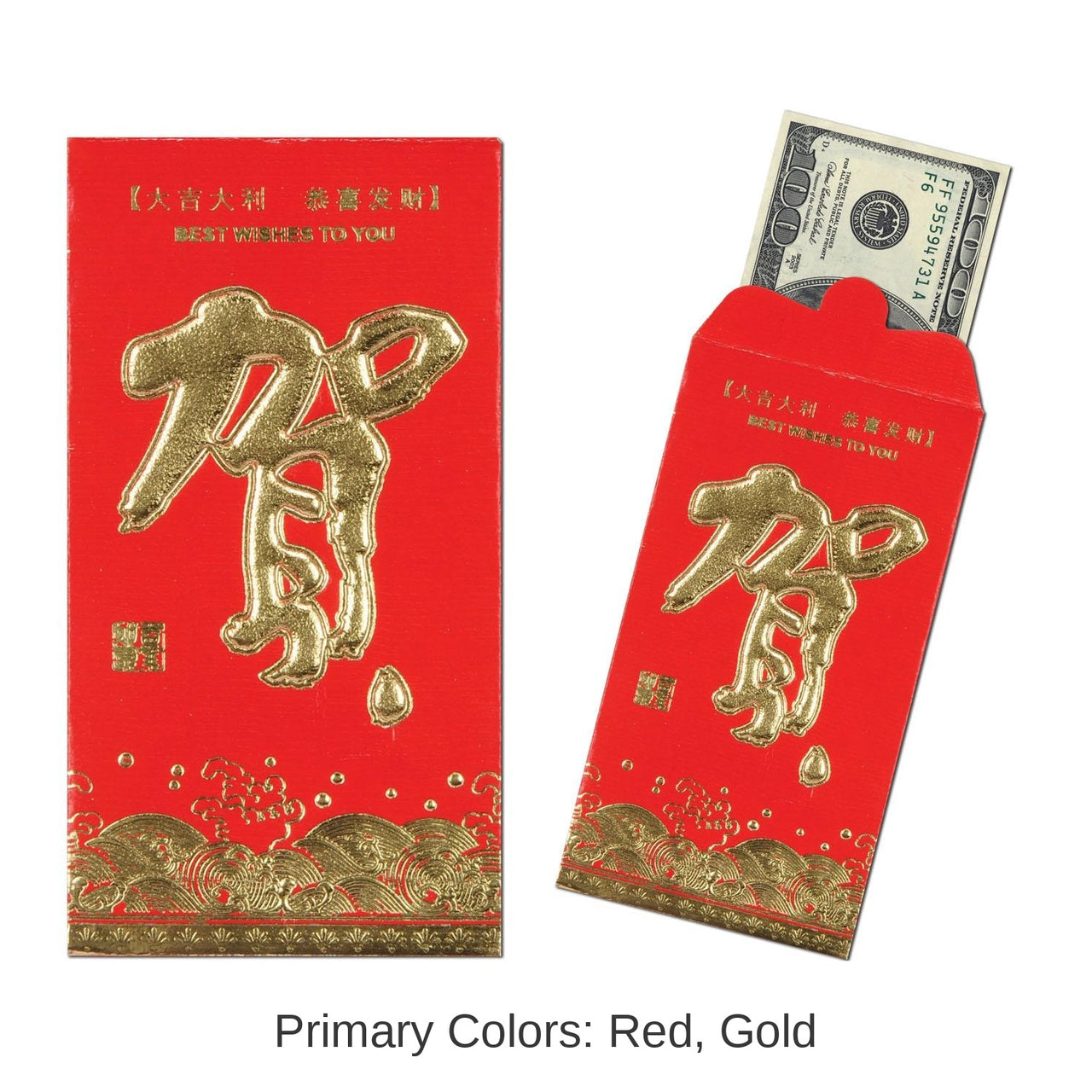 96 Pack Bulk Red Pocket Money Party Envelopes