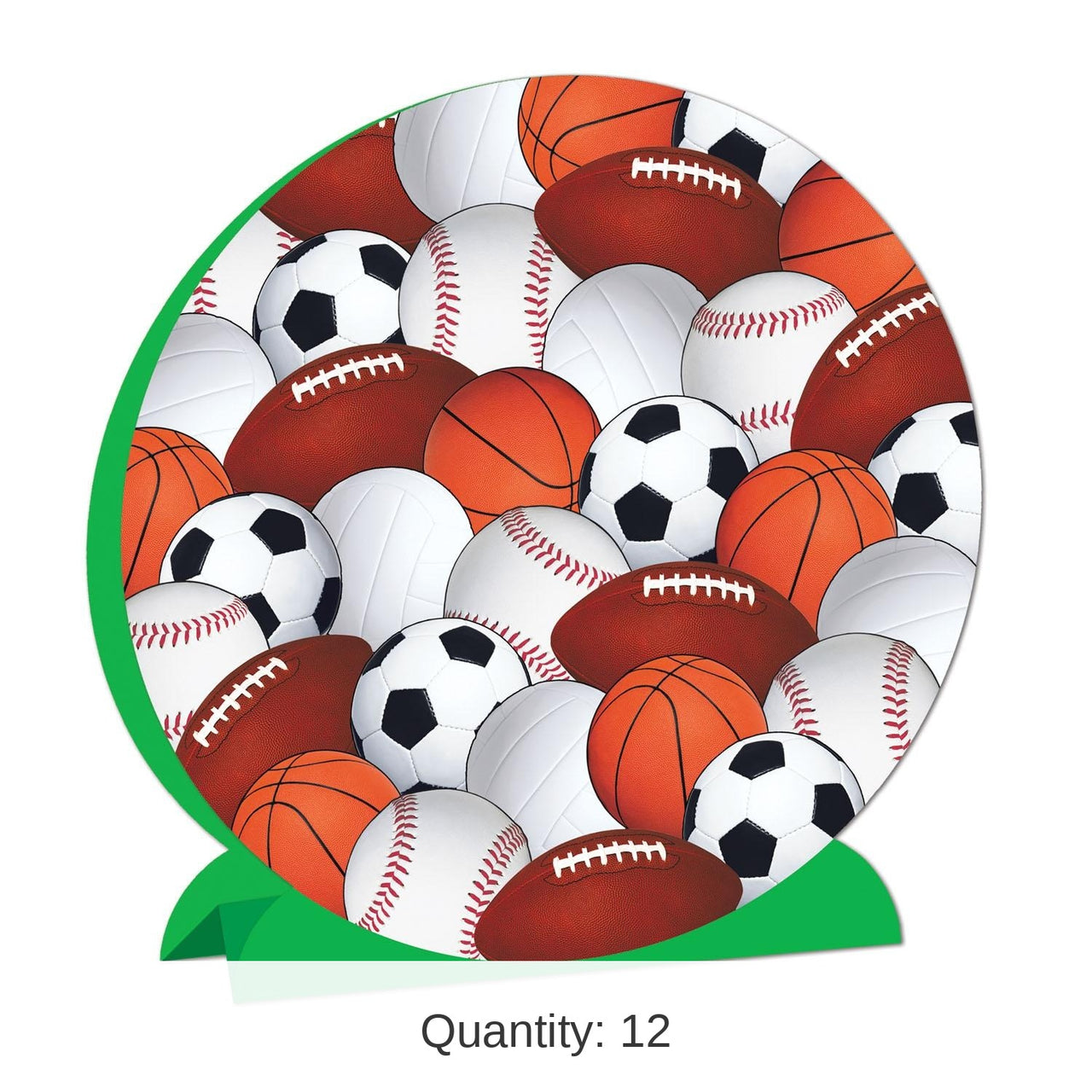 12 Pack Bulk 3-D Sports Party Centerpiece