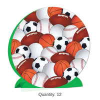 12 Pack Bulk 3-D Sports Party Centerpiece