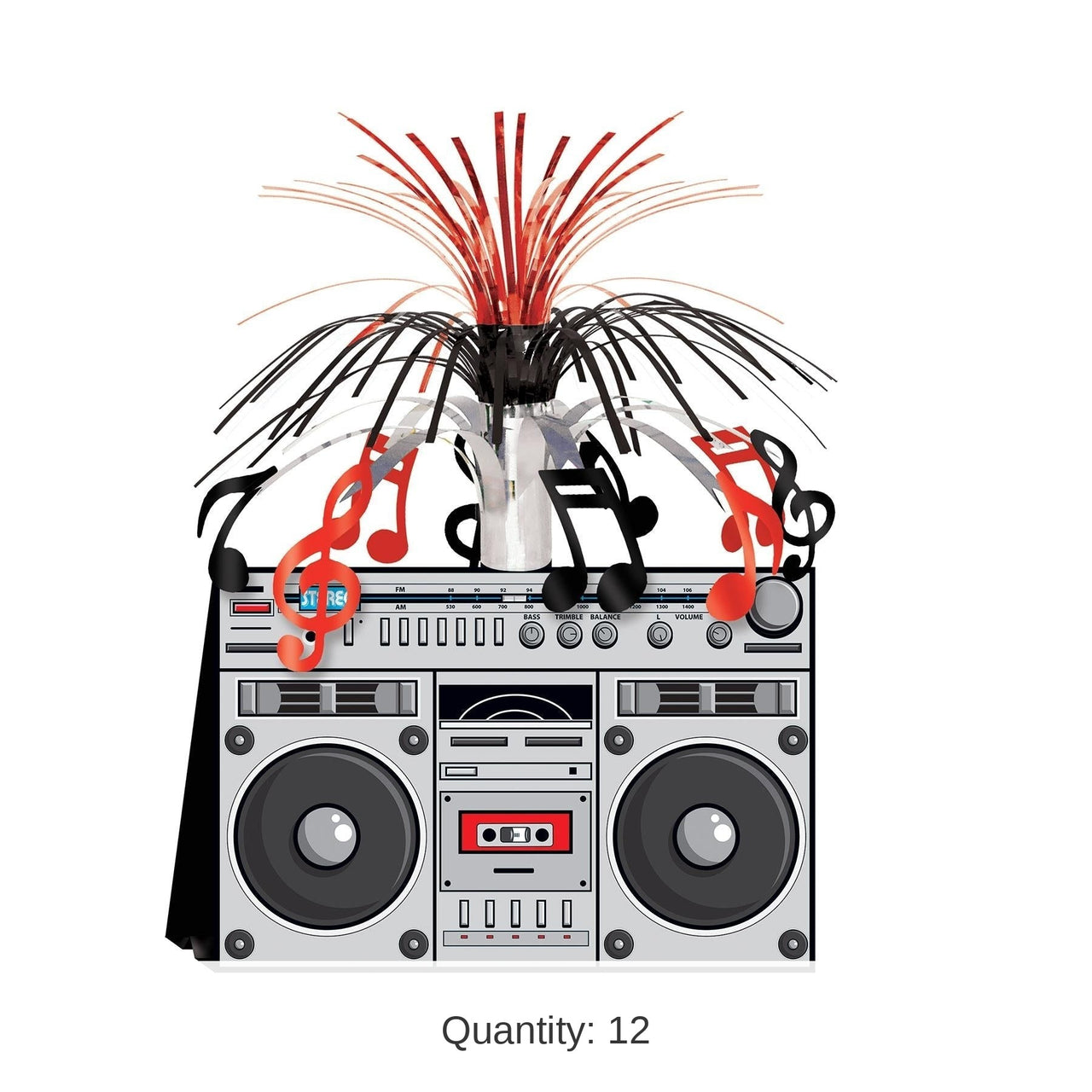 12 Pack Bulk Boom Box Party Centerpiece