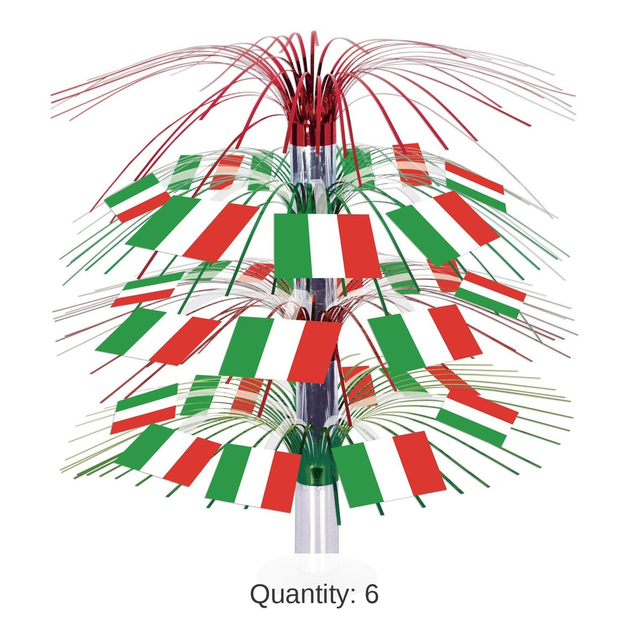 6 Pack Bulk Italian Flag Cascade Party Centerpiece