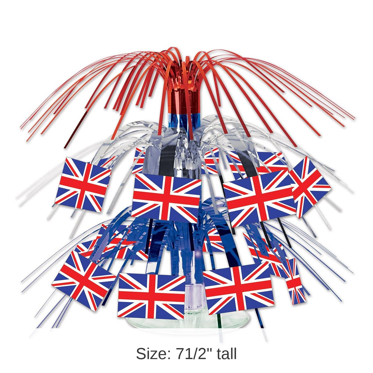 12 Pack Bulk British Flag Mini Cascade Party Centerpiece