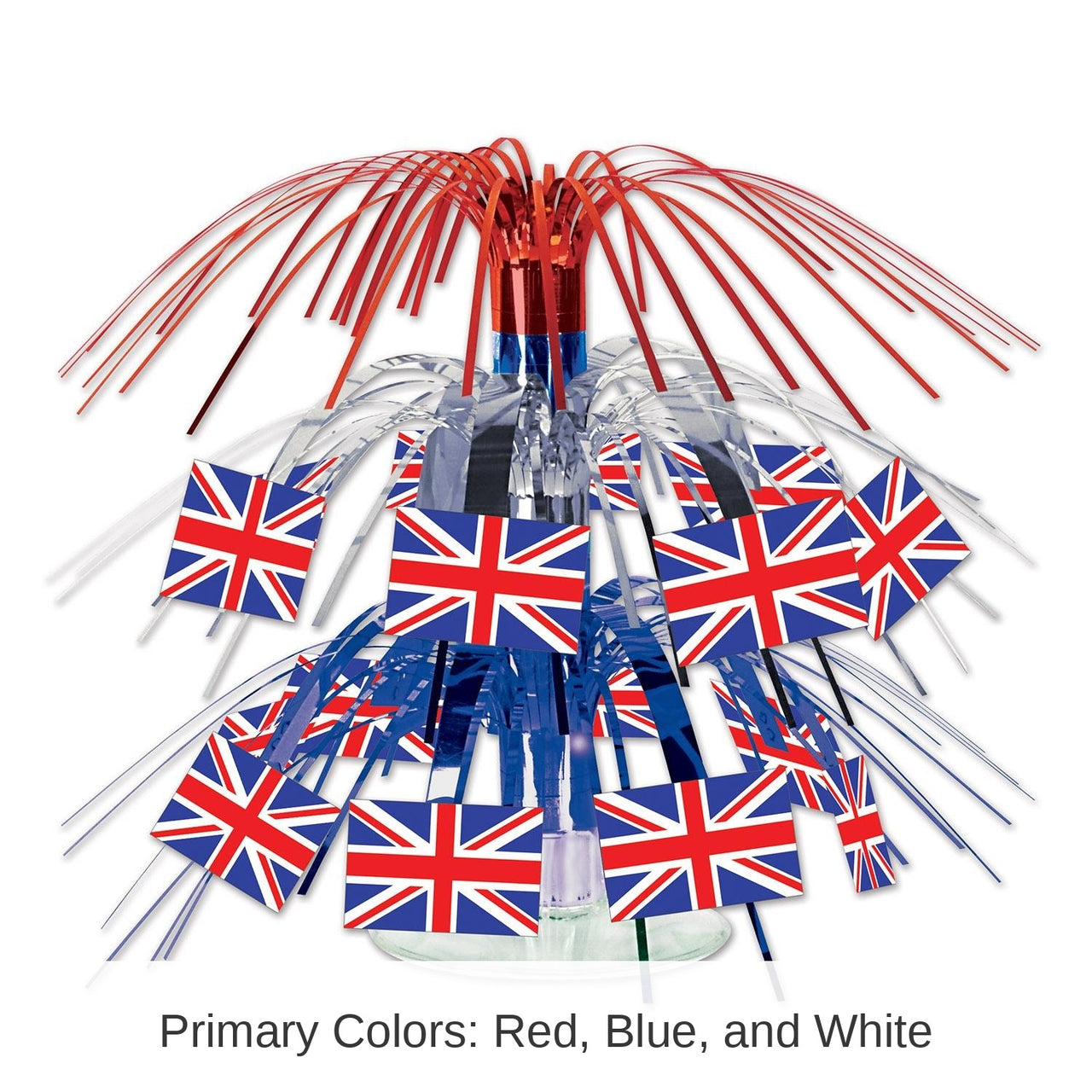 12 Pack Bulk British Flag Mini Cascade Party Centerpiece