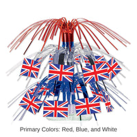 12 Pack Bulk British Flag Mini Cascade Party Centerpiece