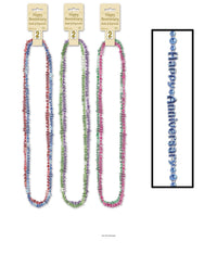 24 Pack Bulk Happy Anniversary Bead Necklaces Asst colors