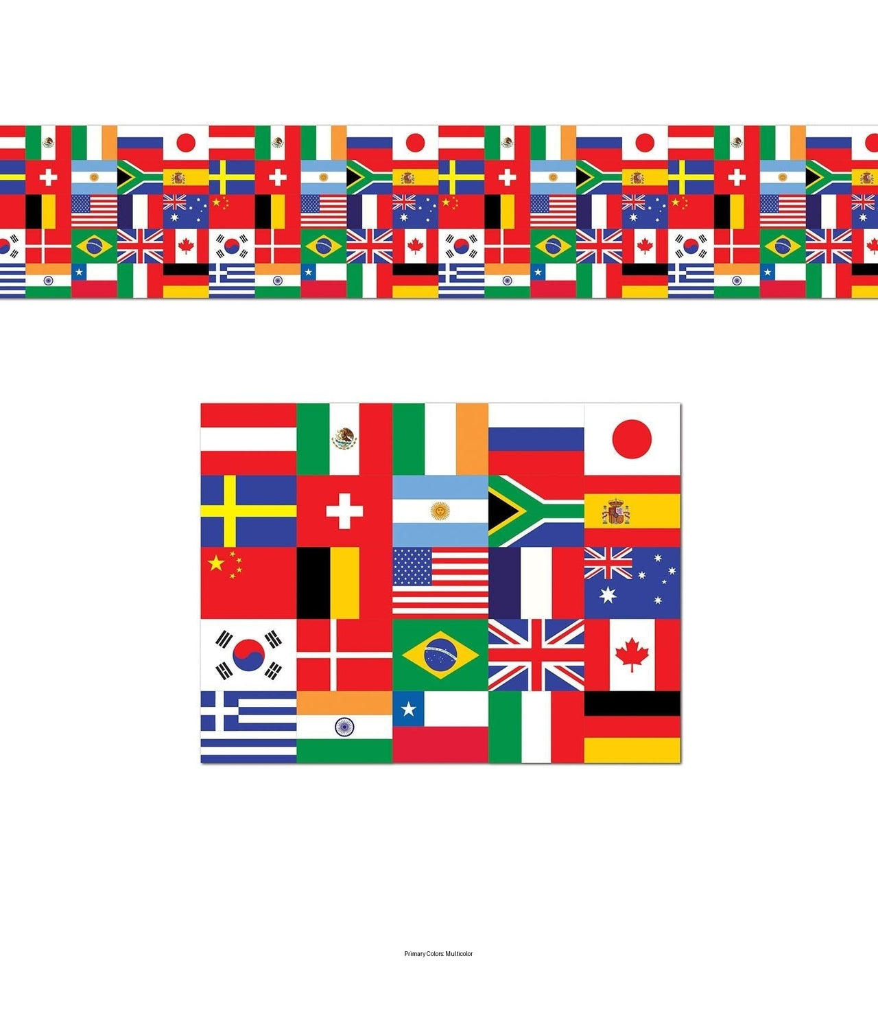 12 Pack Bulk Int'l Flag Poly Party Decorating Material 25ft Roll