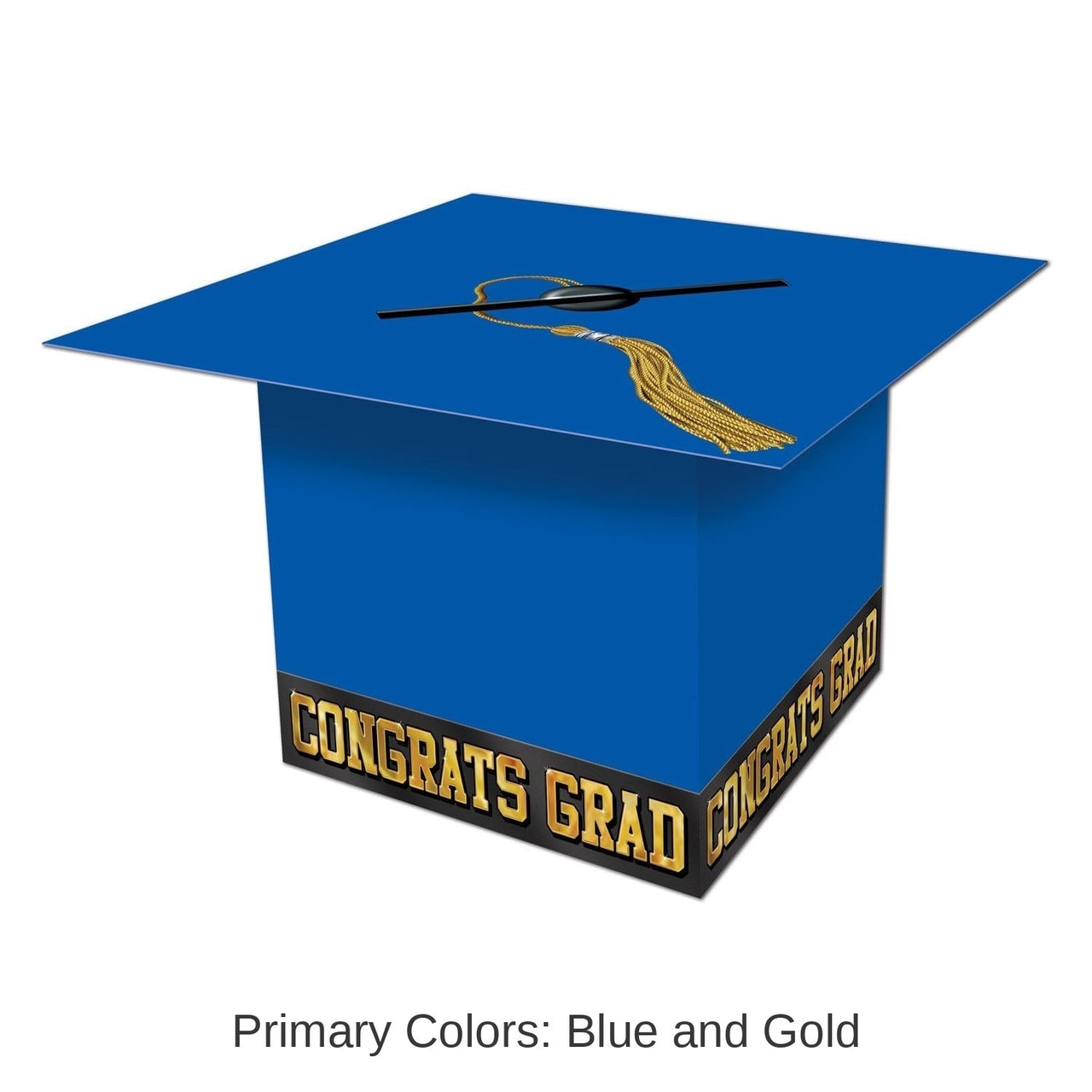 6 Pack Bulk Grad Cap Graduation Party Card Box - blue