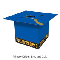 6 Pack Bulk Grad Cap Graduation Party Card Box - blue