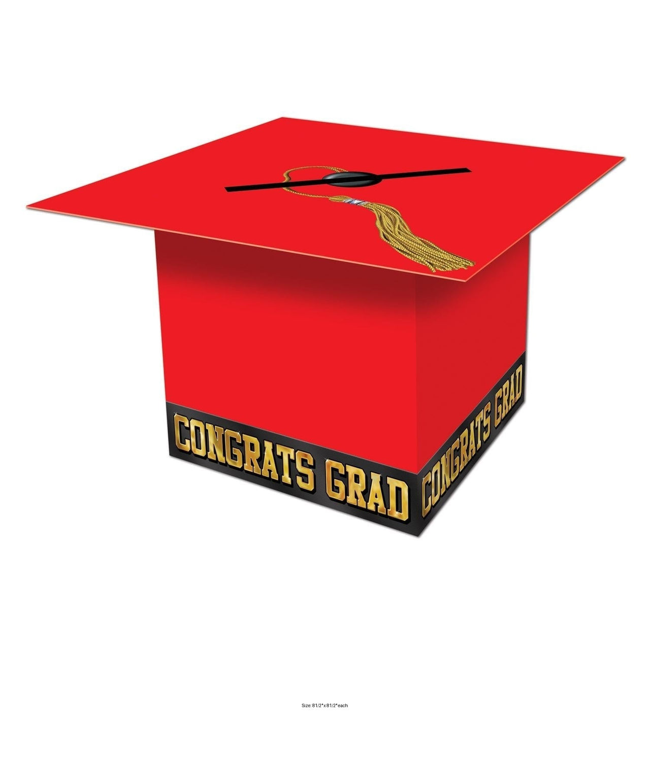6 Pack Bulk Grad Cap Graduation Party Card Box - red