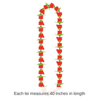 12 Pack Bulk Luau Party Rose Fabric Lei