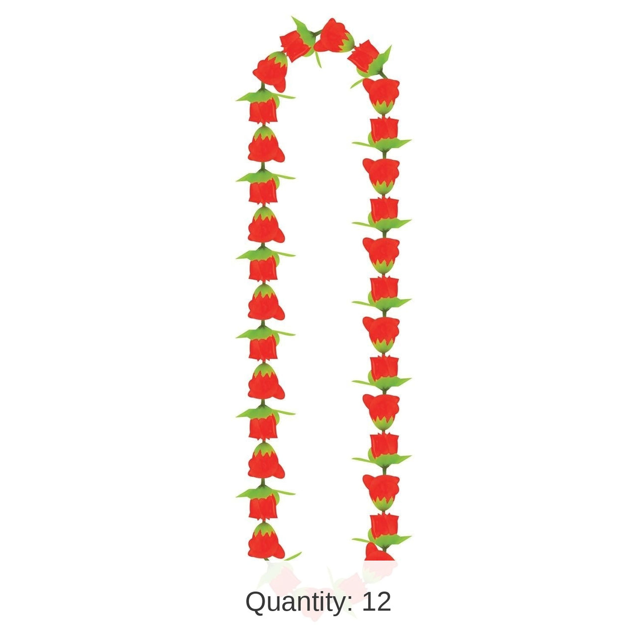 12 Pack Bulk Luau Party Rose Fabric Lei