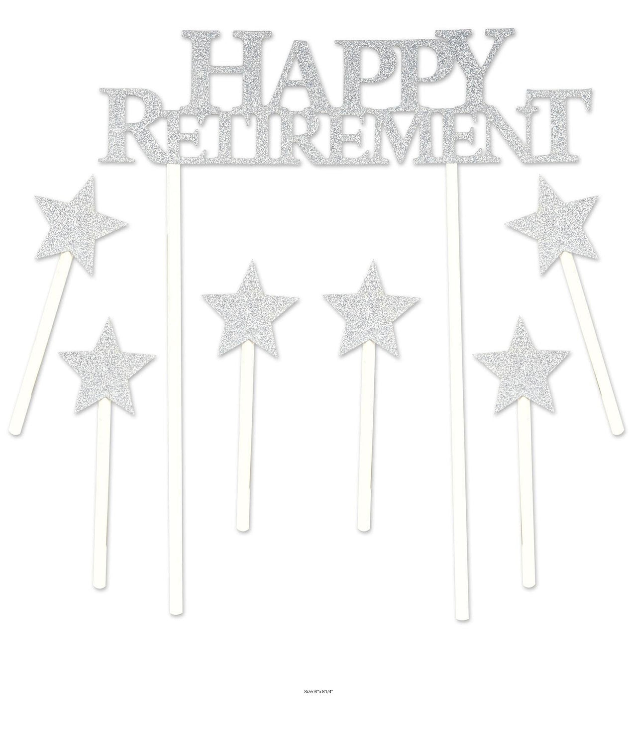 12 Pack Bulk Happy Retirement Party Cake Topper