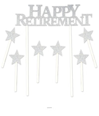 12 Pack Bulk Happy Retirement Party Cake Topper